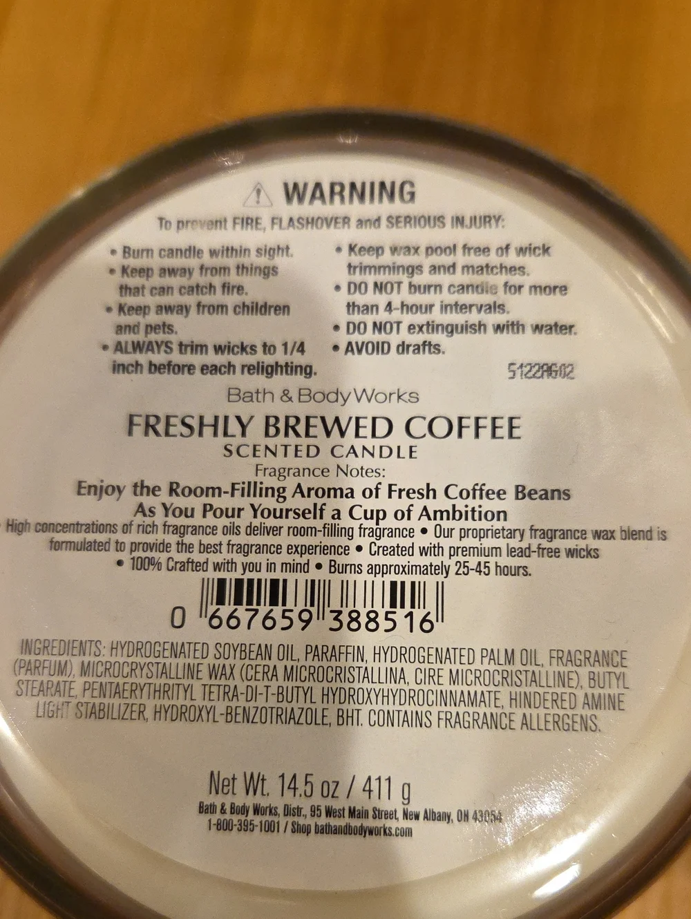 Bath & Body Works scented jar